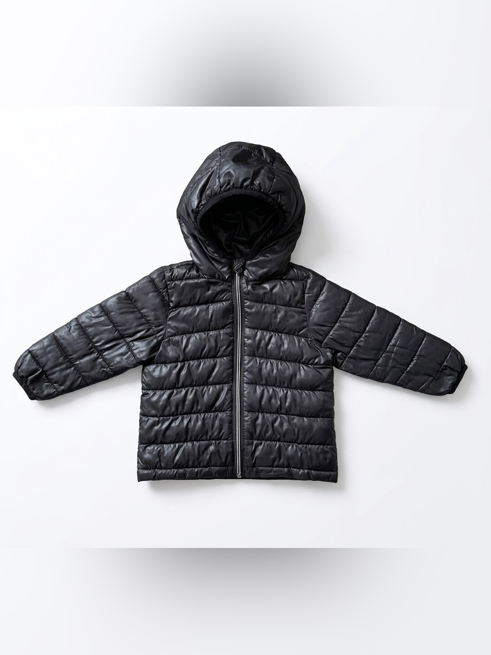 Tag | Unisex Kids Black Quilted Hooded Puffer Jacket 24M